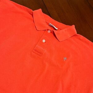 Ben Silver Charleston Polo Shirt Mens XL Coral Short Sleeve Cotton Casual Preppy